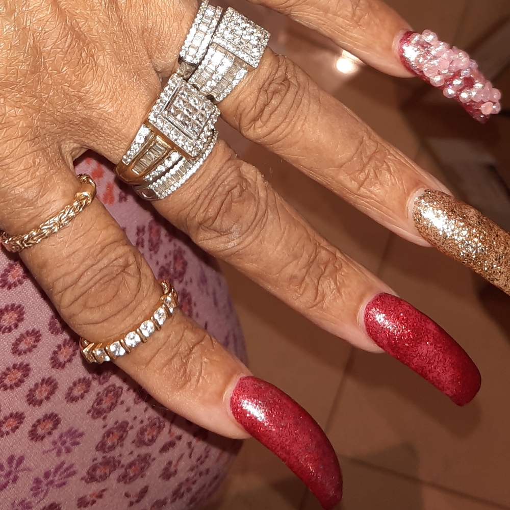 AUTHENTIC VANNA K CZ 14K OVER STERLING SILVER RING 7.75 Sapphire Inside The Band